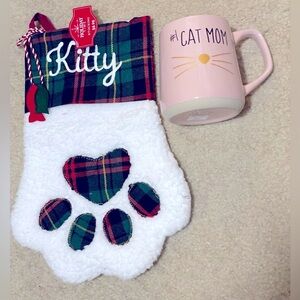 Kitty Christmas Stocking #1 Cat Mom Mug NWT